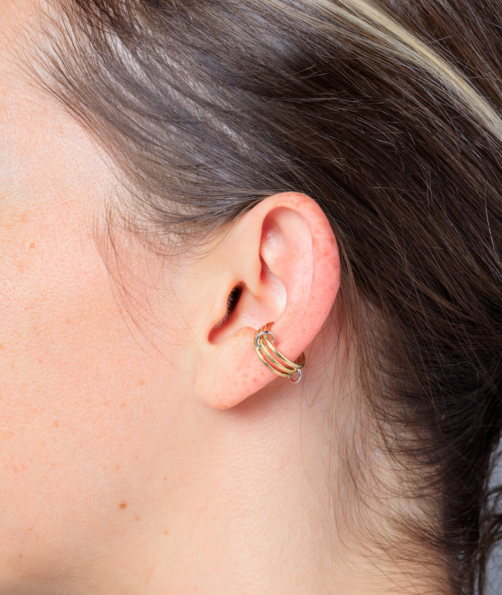 Ear cuff triple bicolore doré Nikita Bi G